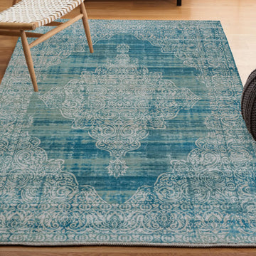 Regis Bohemian Medallion Washable Area Rug